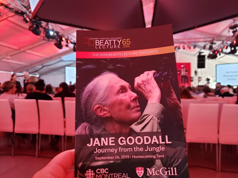 Jane Goodall, McGill University, Beatty Lecture 2019